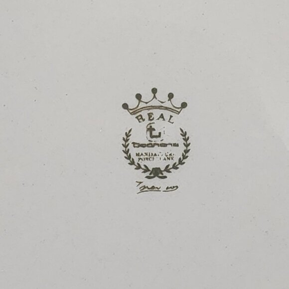 Vintage Real Old Willow Tognana Floral Salad Plate Orange Roses White Daisies - Picture 5 of 9